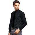 Black - Back - Premier Mens Premier Poplin Long-Sleeved Formal Shirt