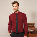 Burgundy - Back - Premier Mens Premier Poplin Long-Sleeved Formal Shirt