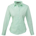 Aqua - Front - Premier Womens-Ladies Poplin Long-Sleeved Blouse