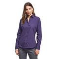 Purple - Side - Premier Womens-Ladies Poplin Long-Sleeved Blouse