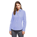 Mid blue - Side - Premier Womens-Ladies Poplin Long-Sleeved Blouse