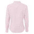 Pink - Back - Premier Womens-Ladies Poplin Long-Sleeved Blouse