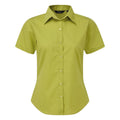 Lime - Front - Premier Short Sleeve Poplin Blouse - Plain Work Shirt