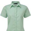 Aqua - Back - Premier Short Sleeve Poplin Blouse - Plain Work Shirt