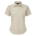 Natural - Front - Premier Short Sleeve Poplin Blouse - Plain Work Shirt