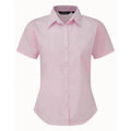 Pink - Front - Premier Short Sleeve Poplin Blouse - Plain Work Shirt