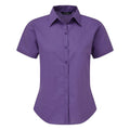 Purple - Front - Premier Short Sleeve Poplin Blouse - Plain Work Shirt