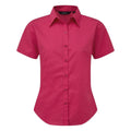 Hot Pink - Front - Premier Short Sleeve Poplin Blouse - Plain Work Shirt