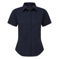 Navy - Front - Premier Short Sleeve Poplin Blouse - Plain Work Shirt