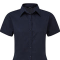 Navy - Back - Premier Short Sleeve Poplin Blouse - Plain Work Shirt