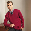 Burgundy - Side - Premier Mens V-Neck Knitted Sweater