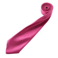 Hot Pink - Back - Premier Mens Plain Satin Tie (Narrow Blade)