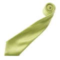 Lime - Back - Premier Mens Plain Satin Tie (Narrow Blade)