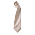 Natural - Front - Premier Mens Plain Satin Tie (Narrow Blade)