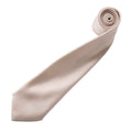 Natural - Back - Premier Mens Plain Satin Tie (Narrow Blade)