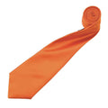 Orange - Back - Premier Mens Plain Satin Tie (Narrow Blade)