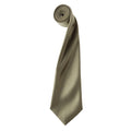 Sage - Front - Premier Mens Plain Satin Tie (Narrow Blade)