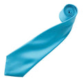 Turquoise - Back - Premier Mens Plain Satin Tie (Narrow Blade)