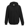 Jet Black - Front - Awdis Plain Mens Hooded Full Zip Hoodie - Zoodie