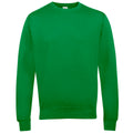 Kelly Green - Front - AWDis Just Hoods AWDis Unisex Crew Neck Plain Sweatshirt (280 GSM)