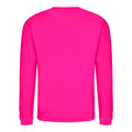 Hot Pink - Back - AWDis Just Hoods AWDis Unisex Crew Neck Plain Sweatshirt (280 GSM)