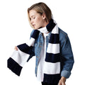 French Navy - White - Back - Beechfield Varsity Unisex Winter Scarf (Double Layer Knit)