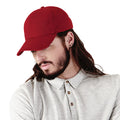 Classic Red - Back - Beechfield Unisex Pro-Style Heavy Brushed Cotton Baseball Cap - Headwear