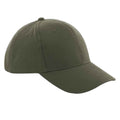 Olive Green - Front - Beechfield Unisex Pro-Style Heavy Brushed Cotton Baseball Cap - Headwear