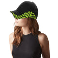 Black-Lime Green - Back - Beechfield Unisex Grand Prix Baseball Cap