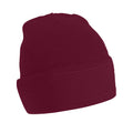 Burgundy - Front - Beechfield Unisex Plain Winter Beanie Hat - Headwear (Ideal for Printing)