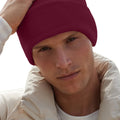 Burgundy - Back - Beechfield Unisex Plain Winter Beanie Hat - Headwear (Ideal for Printing)