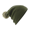 Olive Green-Oatmeal - Back - Beechfield Girls Snowstar Duo Extreme Winter Hat