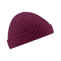 Burgundy - Front - Beechfield Unisex Retro Trawler Winter Beanie Hat