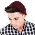 Burgundy - Back - Beechfield Unisex Retro Trawler Winter Beanie Hat