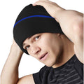 Black-Bright Royal - Back - Beechfield Unisex Knitted Winter Beanie Hat