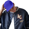 Purple - Back - Beechfield Unisex 5 Panel Retro Rapper Cap