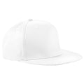 White - Front - Beechfield Unisex 5 Panel Retro Rapper Cap