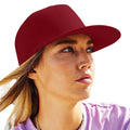 Burgundy - Side - Beechfield Unisex 5 Panel Retro Rapper Cap