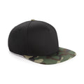 Black- Jungle Camo - Front - Beechfield Camouflage Retro Snapback Cap