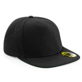 Black- Black- Black - Front - Beechfield Unisex Original Flat Peak Snapback Cap