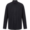 Navy - Front - Henbury Mens Wicking Long Sleeve Work Shirt