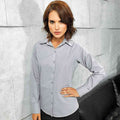 Silver - Back - Premier Womens-Ladies Signature Oxford Long Sleeve Work Shirt