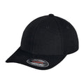 Black - Back - Yupoong Mens Flexfit Double Jersey Cap