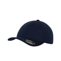 Navy - Front - Yupoong Mens Flexfit Double Jersey Cap