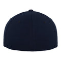 Navy - Back - Yupoong Mens Flexfit Double Jersey Cap