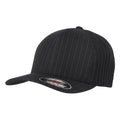 Black-White - Front - Yupoong Flexfit Unisex Pinstripe Baseball Cap