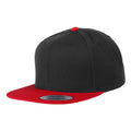 Black-Red - Front - Yupoong Flexfit Unisex Classic Varsity Snapback Cap