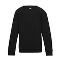 Deep Black - Side - AWDis Just Hoods Childrens-Kids Plain Crew Neck Sweatshirt