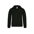 Black - Front - B&C Childrens-Kids Plain Full Zip Hoodie Jacket