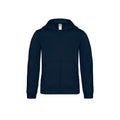 Navy - Front - B&C Childrens-Kids Plain Full Zip Hoodie Jacket